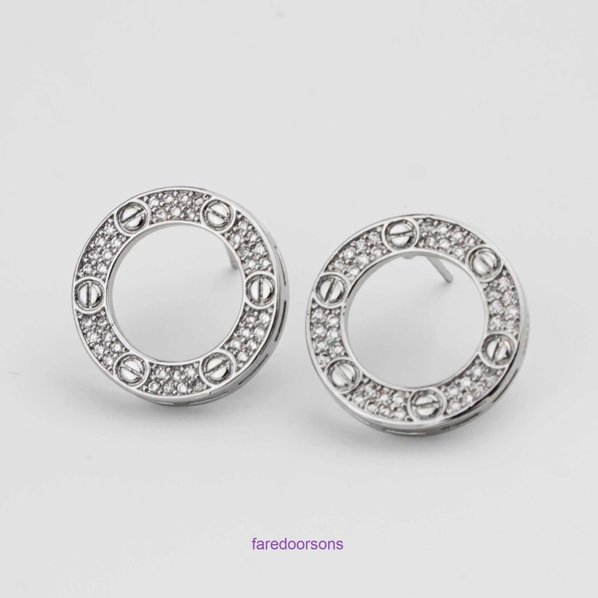 Luxuriöse Carter-Halskette für Damen, Online-Shop, S925-Silber, Nadelkarte, Familie, großer Kuchen, voller Himmel, Stern, runder Ring, Eleganz, Ohrringe, weiblich, mit Originalverpackung