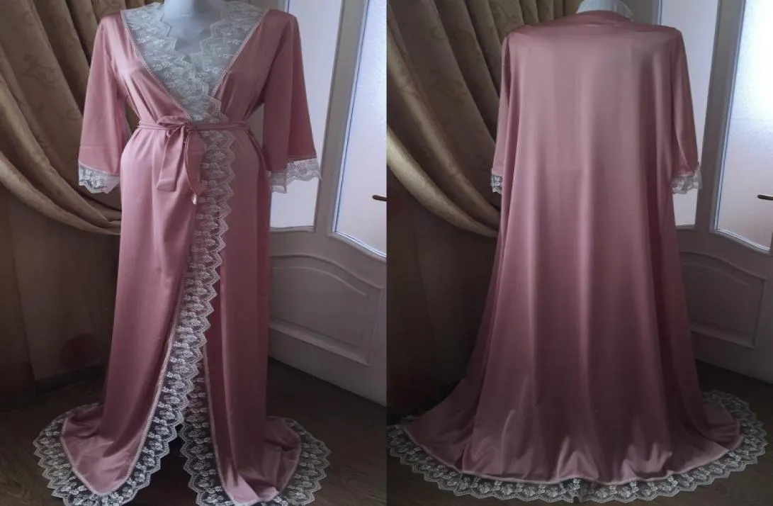 100 abiti da notte da sposa con immagine reale abiti da notte da donna a maniche lunghe con bordo in pizzo su misura economici5146004