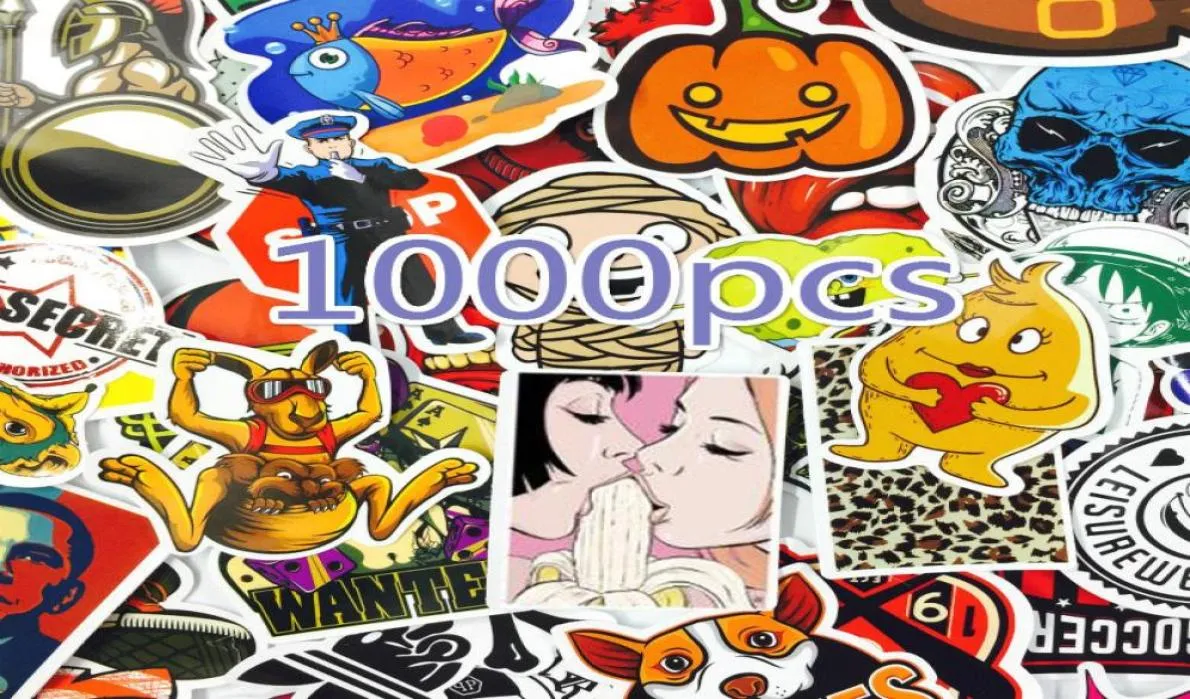 1000 pezzi adesivi stile mix frigo skateboard giocattoli cool JDM doodle decalcomanie decorazioni per la casa bagagli car styling bici portatile adesivo fai da te L5238718