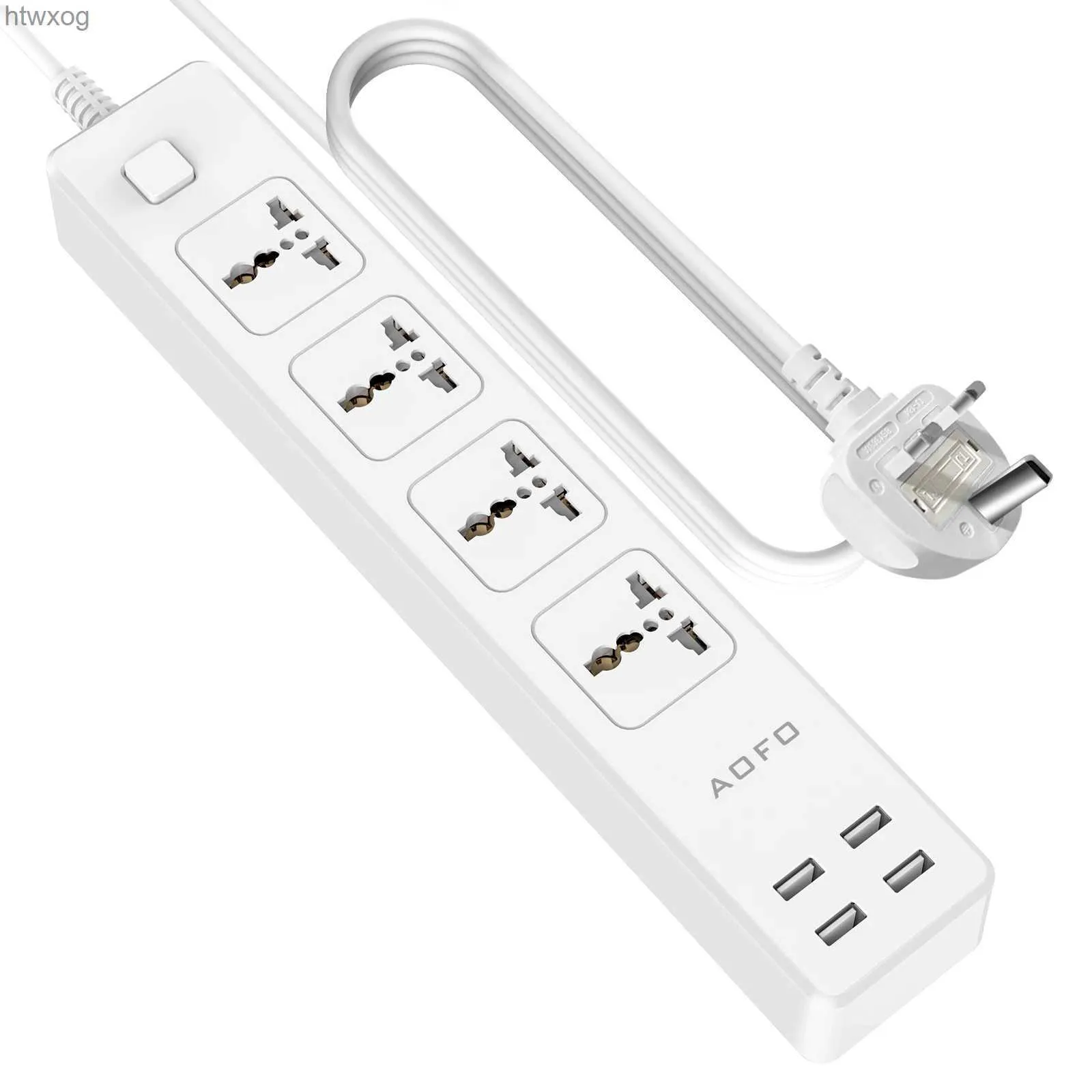 Cabo de alimentação Plug AOFO 4 Outlet Universal Power Strip com 4 portas de carregamento USB Protetor de surto de ondimento com 5,9ft Cord YQ240117