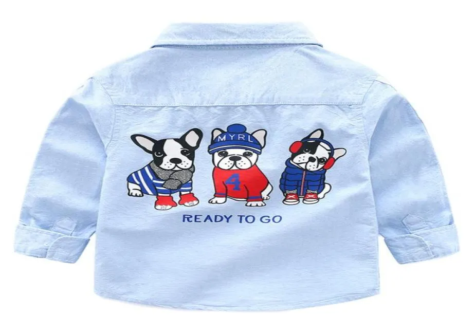 2018 New Arrival Enfant Boys Girls Shirts Cotton Children Clothes Long Sleeve Classic Cartoon dog Kids Blouses Boys Shirt 26y7283309