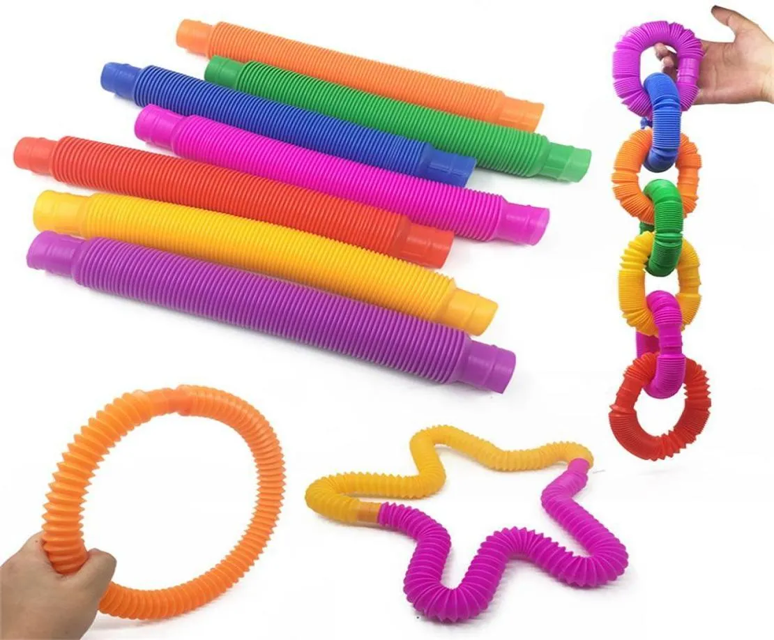 Mini tubo elasticizzato divertente giocattolo di sfiato per bambini telescopico a soffietto giocattoli sensoriali Color6253383