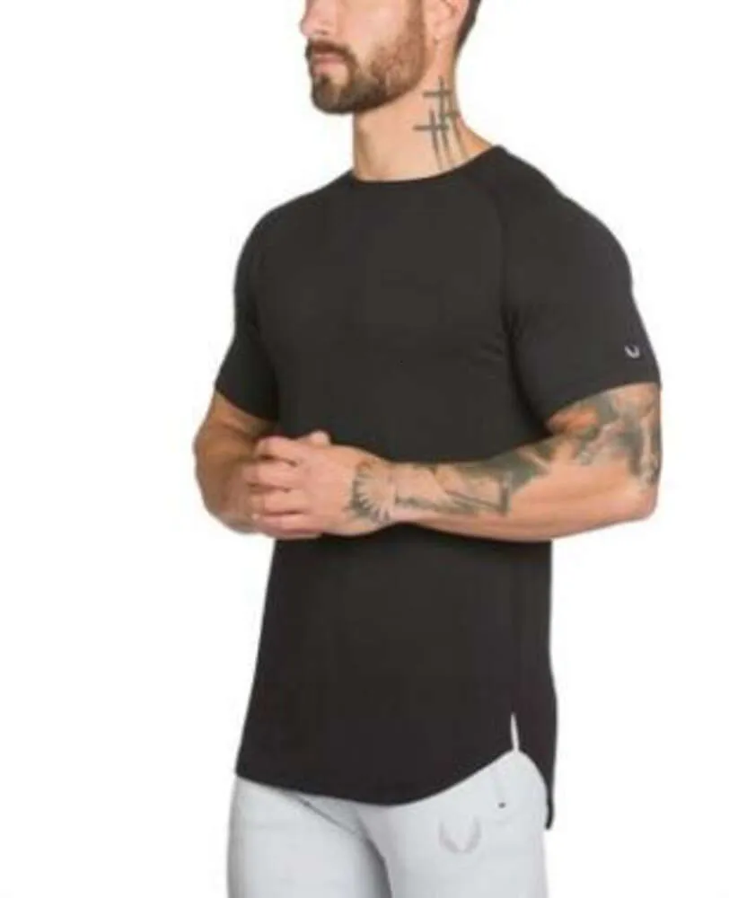Nova marca de algodão camisa de ginásio esportes t camisa dos homens manga curta rashgard correndo tshirt treino treinamento t fitness topo camiseta