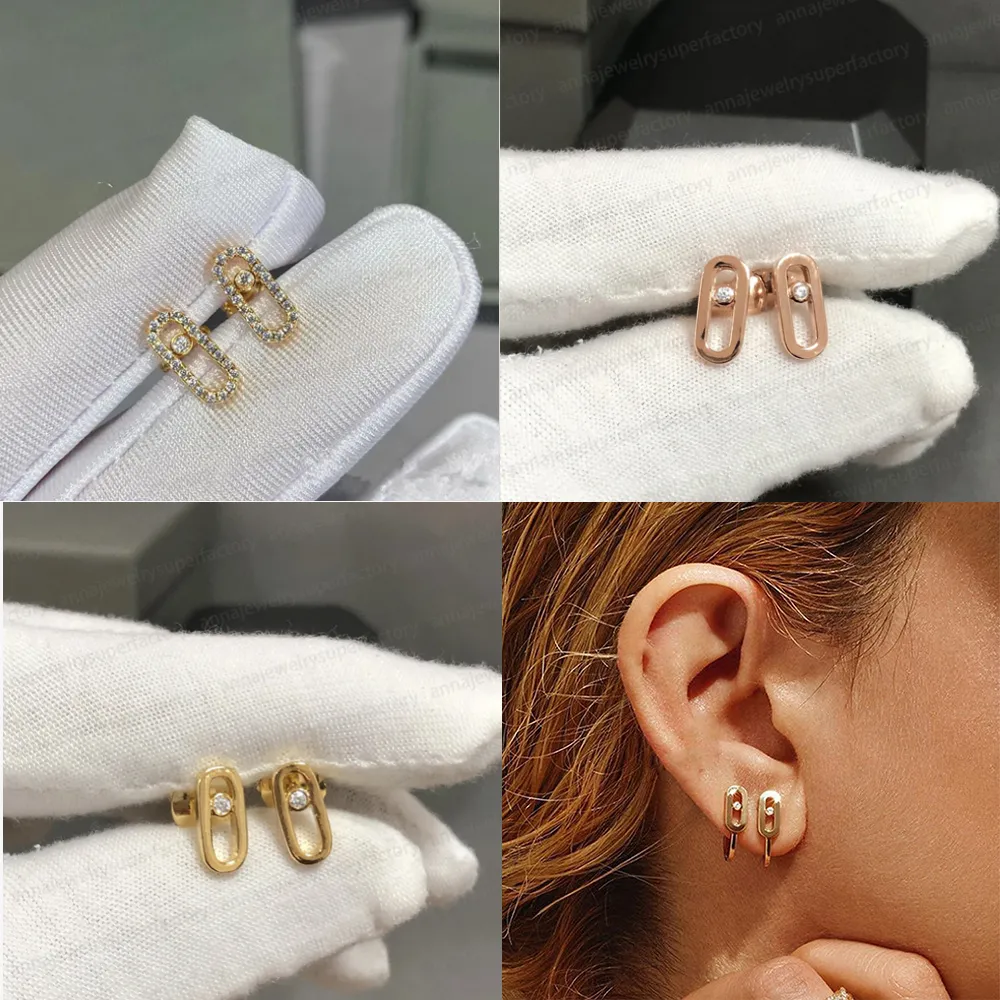 Classiques chauds cercle boucles d'oreilles série Messikas diamant unique coulissant asymétrique boucles d'oreilles pour femmes concepteur bijoux fête mariage luxe amoureux cadeau