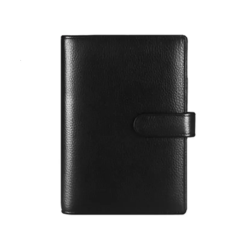yiwi Black A4 B5 A5 A6 A7 100 ٪ Progenner Leather Business Planner Planner Made Made Playbook Diary Vintage Stationery 240116