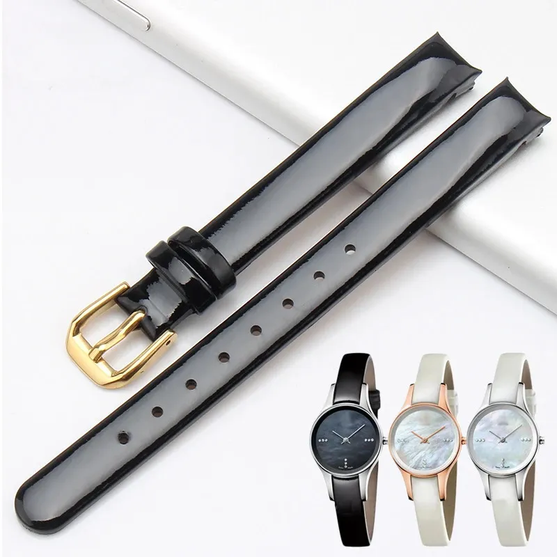 CK K43231 K43232 K43236 Black White 10mm 도구 Cowhide Watch Strap 240116의 원래 교체 진정한 가죽 여성 Watchband