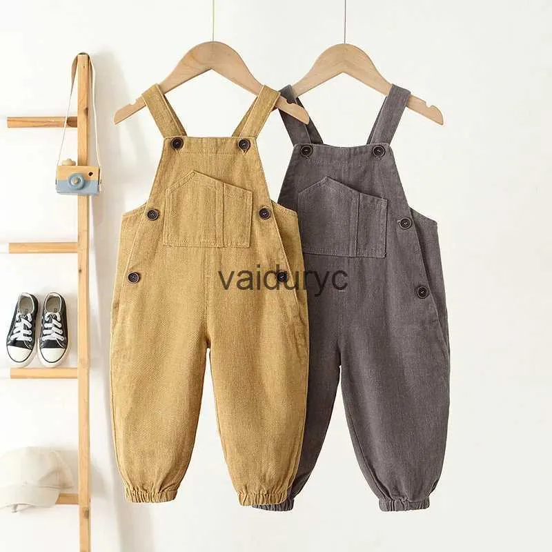 Overalls Baby Girl Boy Overalls Hosen Baumwoll -Overall für Baby Casual Spring Kleinkinder Overalls Girls Casual Playsuit Hosen für Jungen H240508