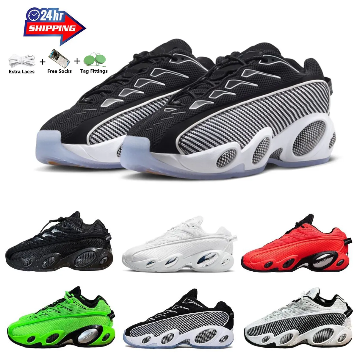 Nocta Glide Chaussures de course Designer Sneaker Triple Noir Blanc Slime Green Strike Bright Crimson Hot Step Terra Hommes Sports Fashion Sneakers 40-45