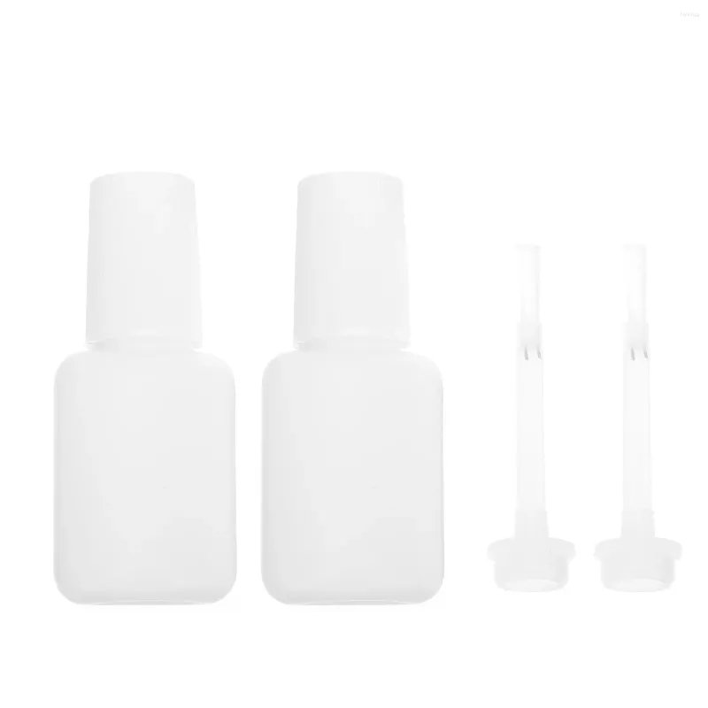 Storage Bottles 11pcs Clear Nail Glue Jars Small With Brush 10ml For Empty Refillable Containers