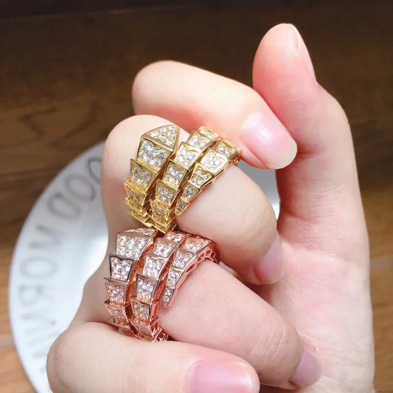 snakee rings gold plated anillo knot twist rings 3 colors luxury jewelry unisex size 7 8 9 ring silver Ring lover anillos serpentii silver plated Rings set gifts