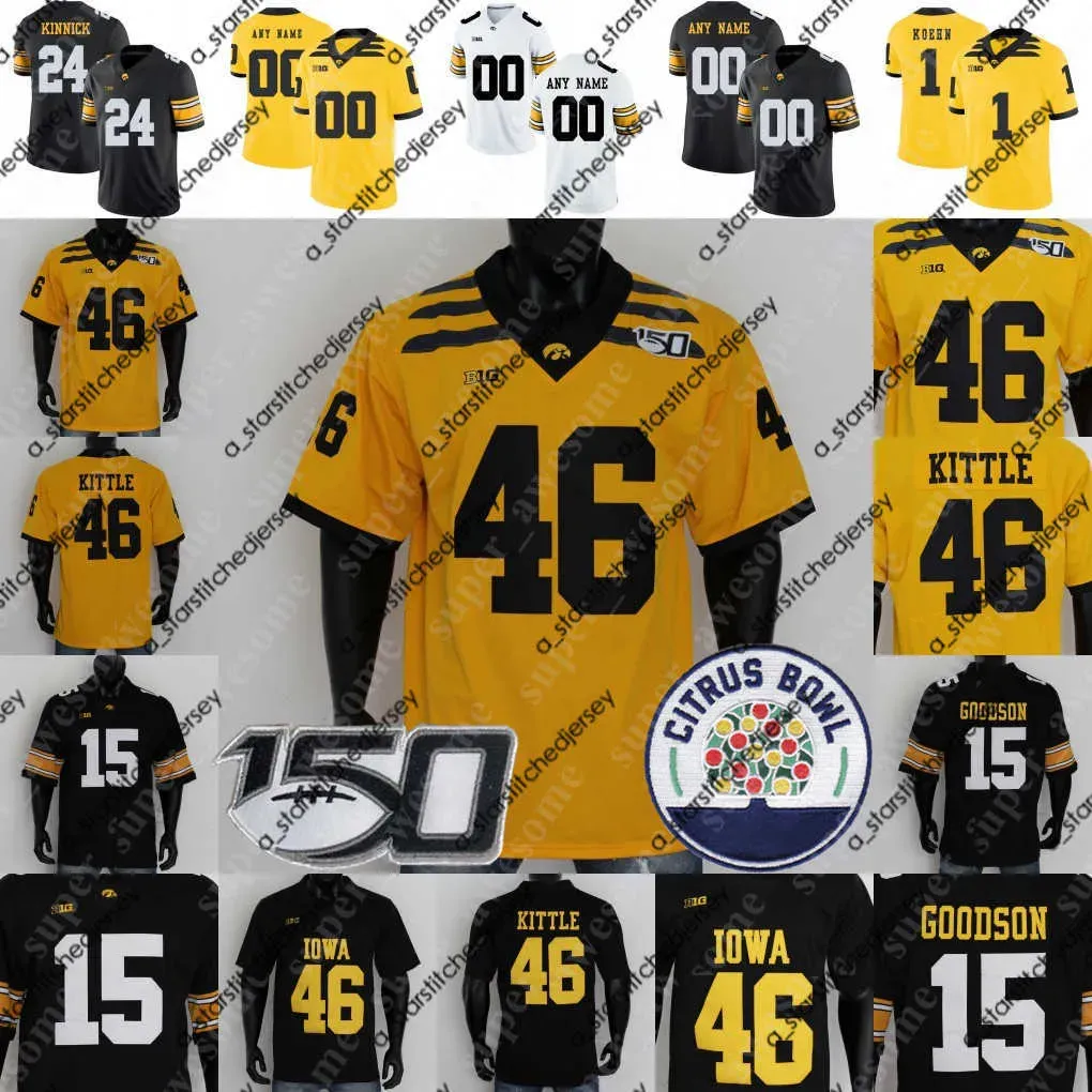 Camisas de futebol NCAA Iowa Hawkeyes Camisa de futebol Spencer Petras Jack Campbell Sam LaPorta Riley Moss Kaleb Johnson Seth Benson George Kit