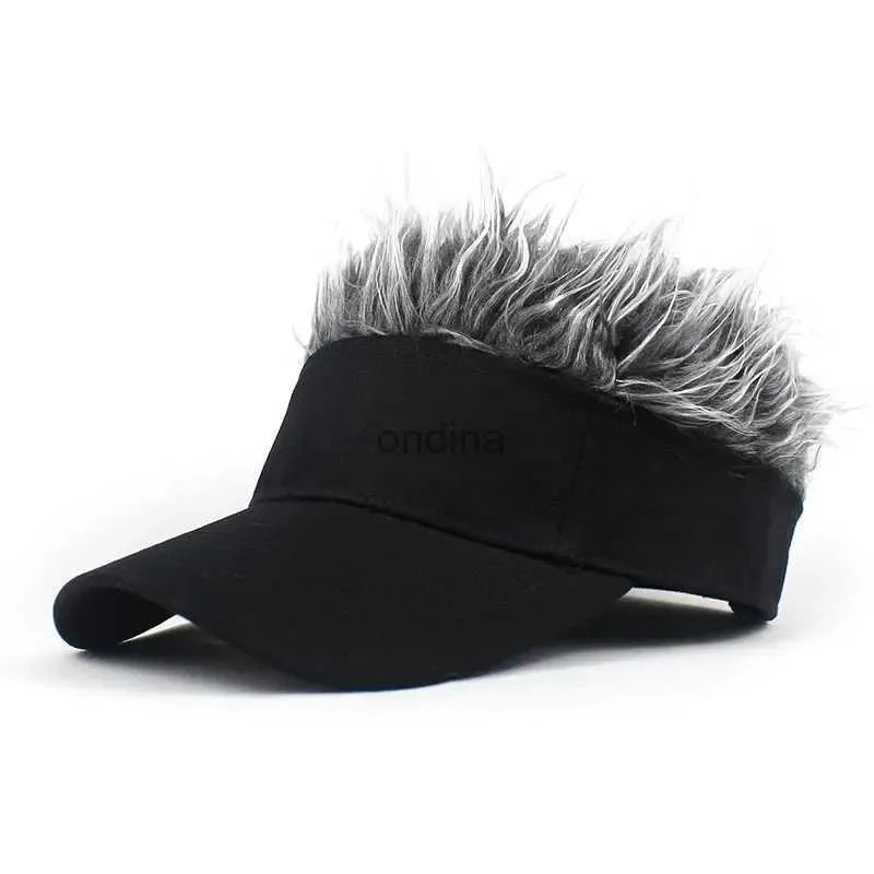 Ball Caps 2023 Baseball Cap with Spiked Hairs Wig Baseball Hat with Spiked Wigs Men Women Casual Concise Sunshade Adjustable Sun Visor YQ240117