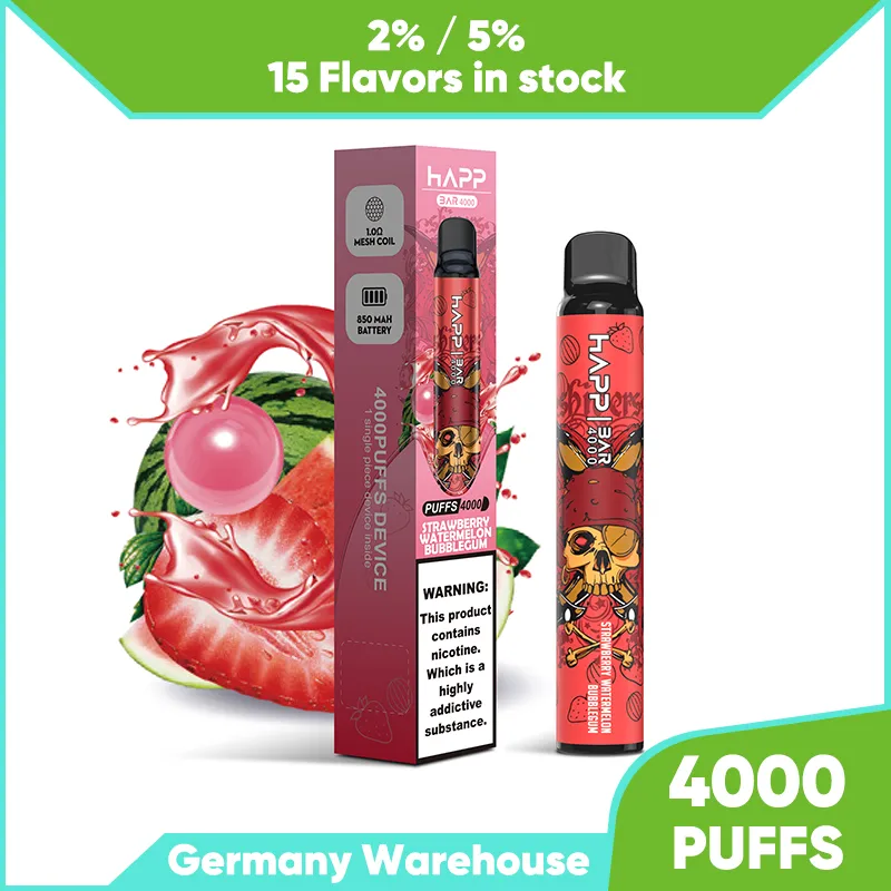 Happ Vape 4000Puffs Vape 8 Ml Bon Goût Barre De Bouffée Jetable 4K