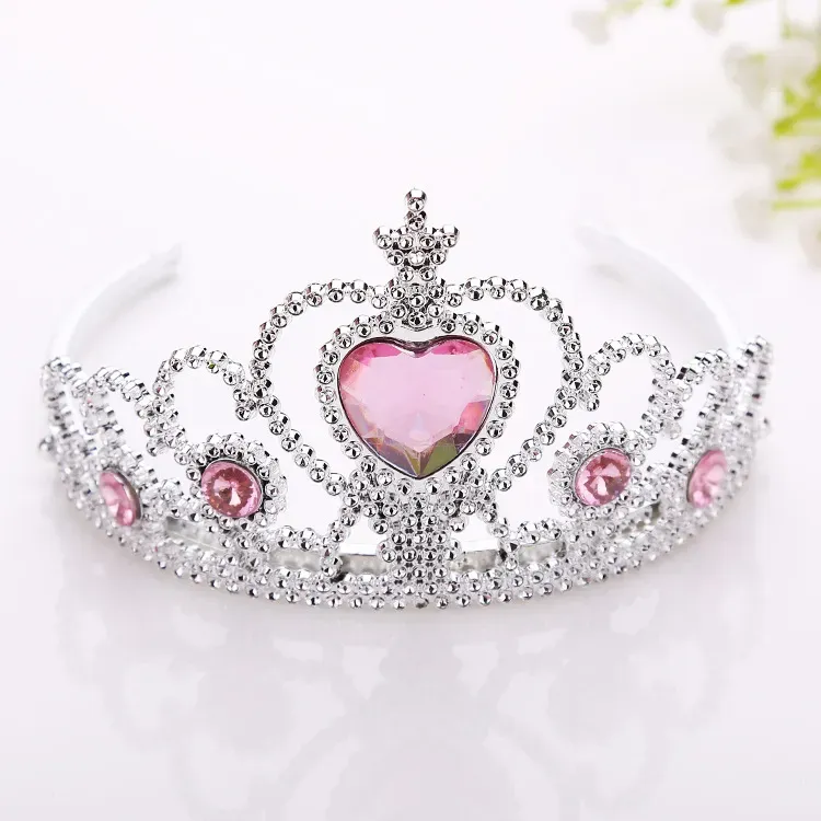 Girls Princess Crown Plastic Tiara Hair Accessories Lovely Crystal Head brands Children Birthday Party Christmas Gift