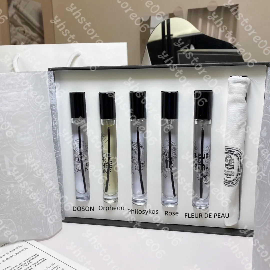 Conjunto de embalagens de perfumes da marca Paris 10ml 4pcs 7,5ml 5pcs BLACK FLEUR DE PEAU Orpheon Philosykos DOSON Rose Charm Fragrance spray unissex de longa duração Entrega gratuita quente