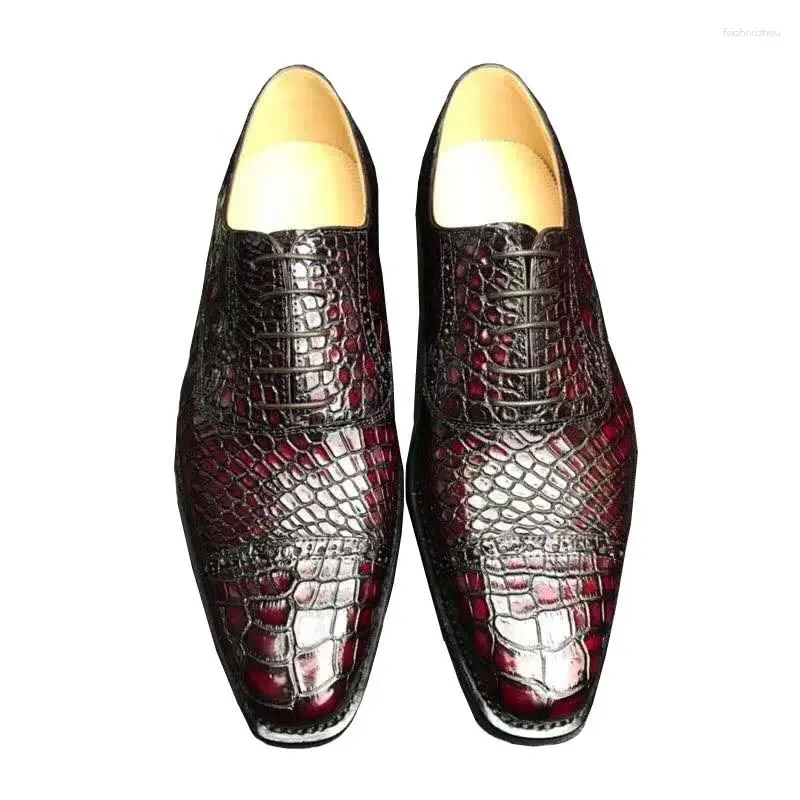 Классические туфли Chue, мужские из крокодиловой кожи, формальные, свадебные, деловые, банкетные, на настоящей подошве
