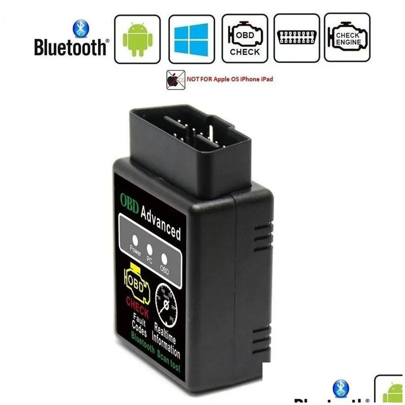 Diagnostic Tools Bluetooth Car Scanner Tool Obd Elm327 V2.1 Advanced Mobdii Obd2 Adapter Bus Check Engine Diagnostic Code Reader Drop Dhrq2