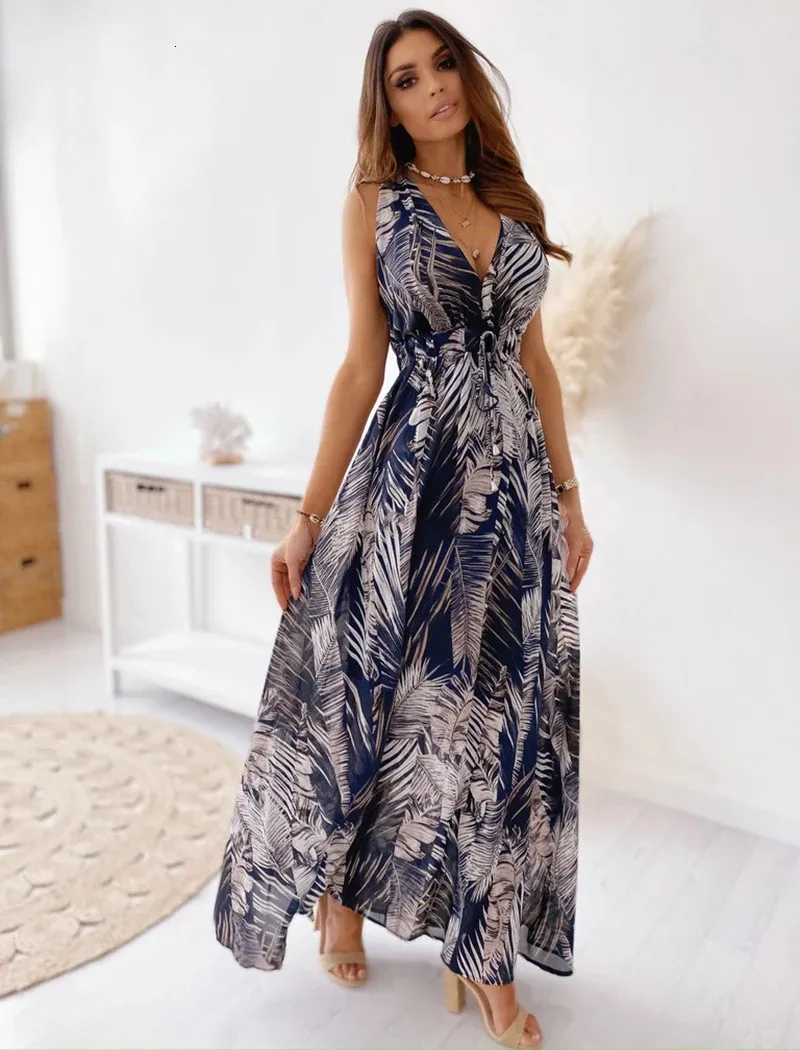 Летнее женское элегантное платье с открытой спиной, сексуальное кружевное платье с разрезом и принтом, Aline Beach, уникальное цветочное модное винтажное праздничное длинное платье Dre 240117