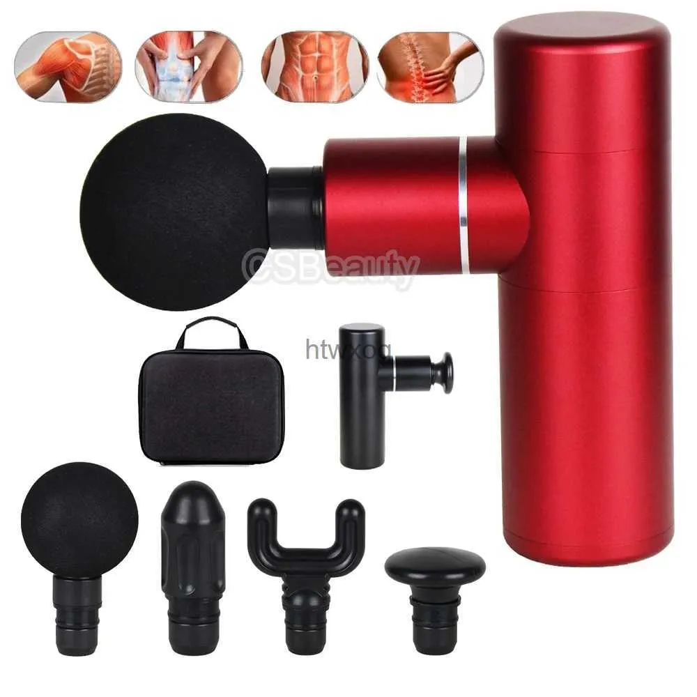 Electric massagers 4 Head Mini Massage Gun USB Rechargeable Deep Muscle Exercising Electric Massager High Pain Relief Fascia Gun Portable Device YQ240117