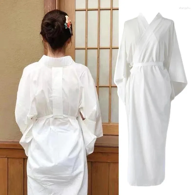 Indumenti da notte da donna Kimono tradizionale giapponese Juban Abito Yukata bianco Abito lungo con cintura Abito Kimono Haori Accessori interni per l'abbigliamento
