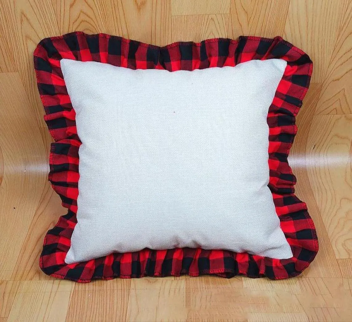 Buffalo Plaid Blank Sublimation Pillow Case Grid Heat Transfer Cushion Cover Home Sofa Pillowcases8892537