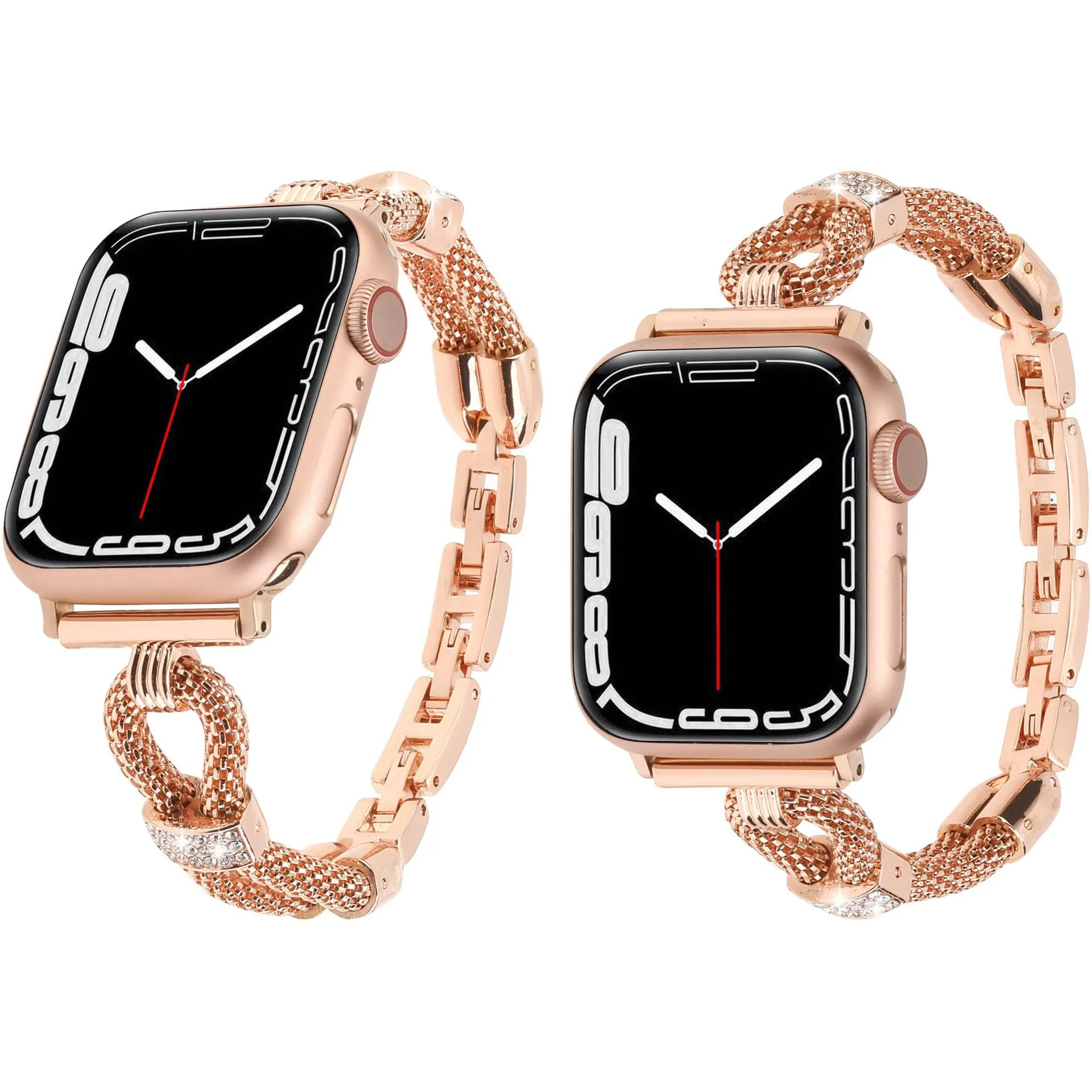 Bracelet diamant femme pour Apple Watch Band série 9 8 7 6 SE 5 4 3 Bracelet Iwatch en métal réglable Ultra 2 49mm 41mm 45mm 40mm 44mm ceinture