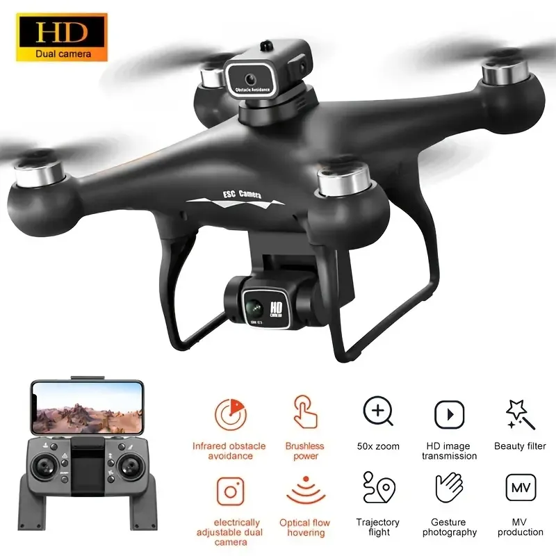 LIGE Mini drone integrado câmera dupla HD filmagem com câmera ESC de motor sem escova, modo de retenção de altura para evitar obstáculos IR, decolagem / pouso com uma tecla, subida e descida