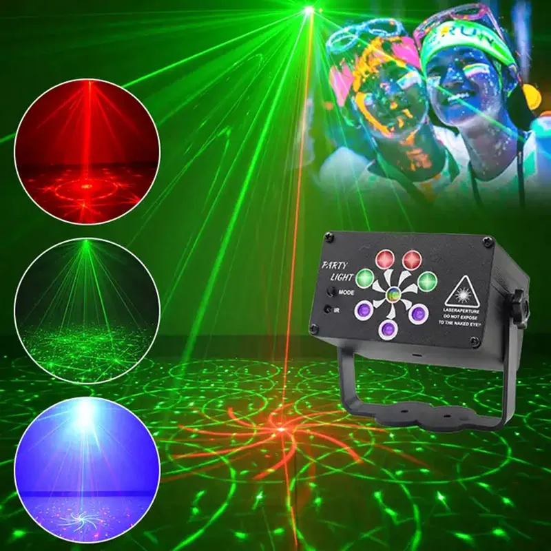 Bright RGB LED -scenljus Disco Party Club Home Decoration Mini Poperable Party Lights