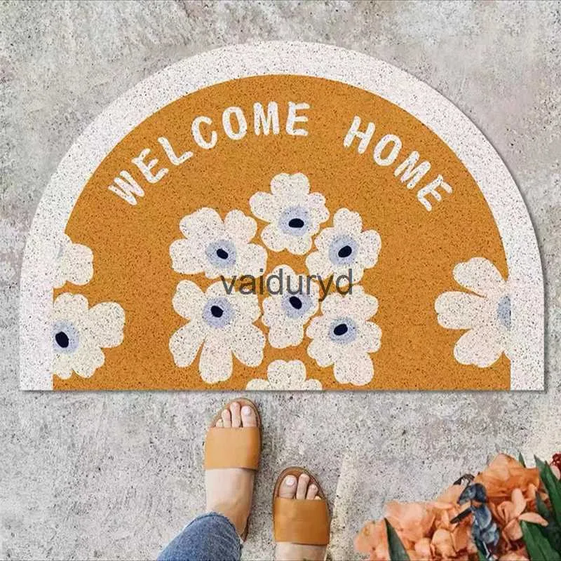 Carpets Welcome Semicircular Door Mat Carpet PVC Non-slip Mat Living Room Mat Custom Mat Carpet Can Cut Porch Corridor Entrance Door Matvaiduryd