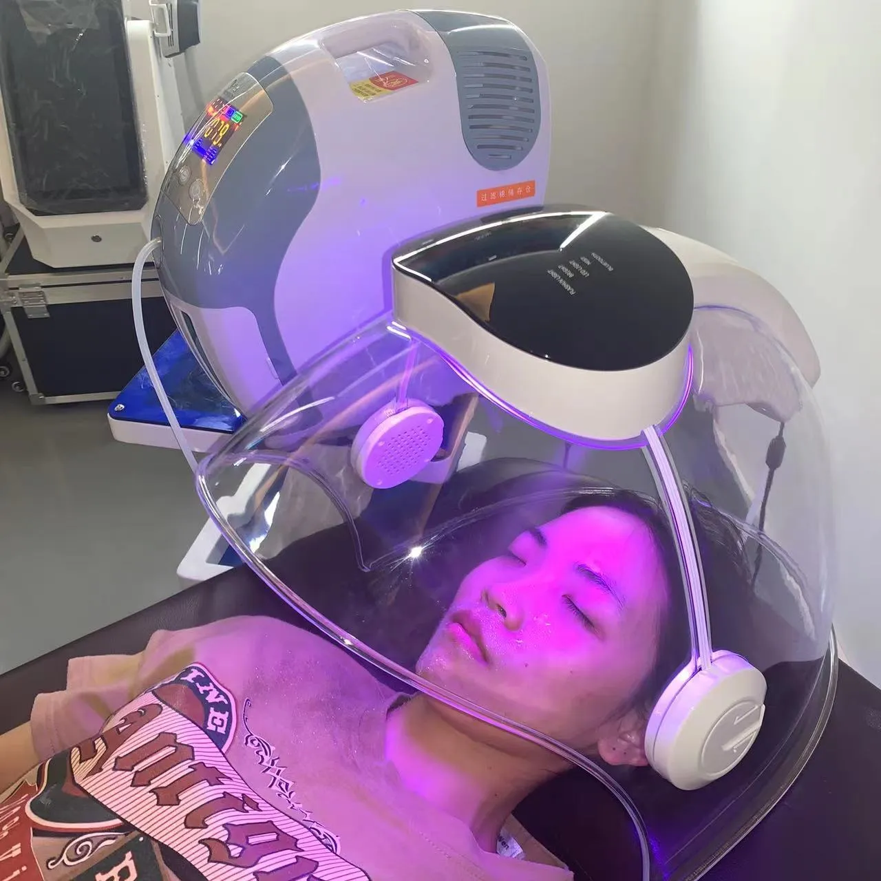 7 Color LED Photon Therapy skin rejuveation Eebalance PH Levels Moisturizer Collagen Activation Improve Signs Of aging Oxygen Facial Dome Mask Sprayer Machine