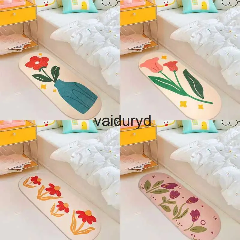 Carpets Ins Living Room Carpet Flower Rug Bathroom Non-slip Absorbent Floor Mat Home Decor Entrance Doormat Cute Kids Play Rugsvaiduryd