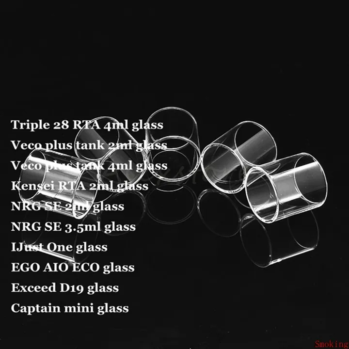 Triple 28 RTA Veco Plus Tank Kensei RTA NRG SE IJust One EGO AIO ECO Exceed D19 Captain Mini Pyrex Ersatzglasrohr