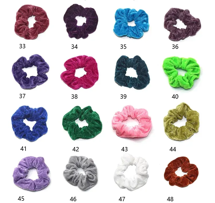 48 styles Lady girl Hair Scrunchy Ring Elastic Hair Bands Pure Color Leopard plaid Large intestine Sports Dance Scrunchie Hairband A-907