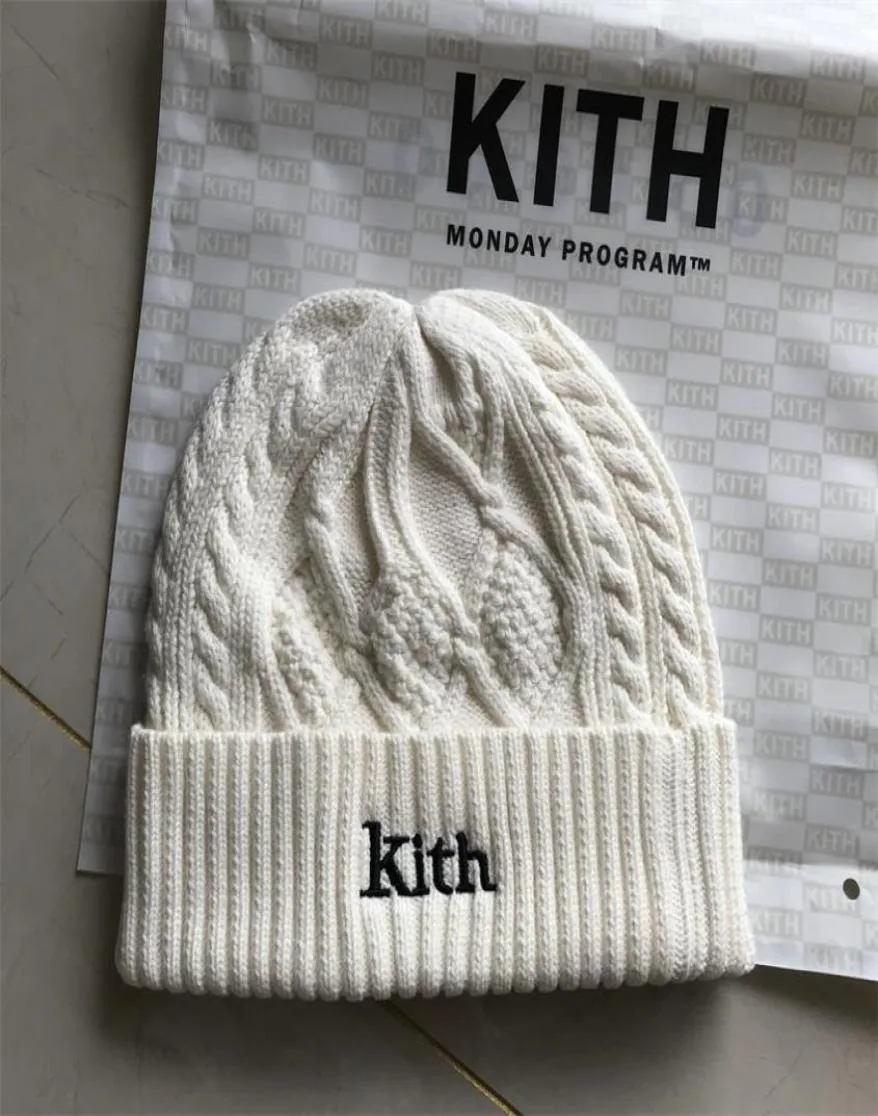 I4os Kith Beanie Winter Caps for Men Women Ladies Acryl Mankiet Czapka Czaszka Krzyna Hip Hip Hip HARAJUKU Casual Skullies Outdoor Christ2483690