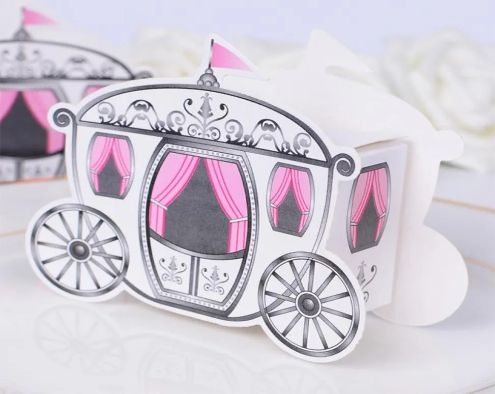Boîte à bonbons en forme de chariot de princesse de conte de fées, 100 pièces, coffrets cadeaux en chocolat pour faveurs de mariage et de mariée, Design Unique et magnifique, New8890406
