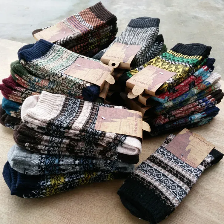 Männer Frauen Kinder Herbst und Winter Vintage Kaninchen Wolle Socken für Männer hochwertige bequeme nationale Wind warme Socken ZZ