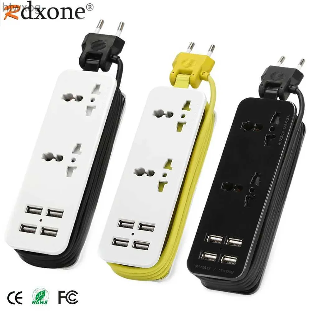 Power Cable Plug Universal EU 4.0mm Plug Socket Power Strip med 4USB 2AC Power Socket Portable Travel Socket Holds Power Cord Desktop Socket YQ240117