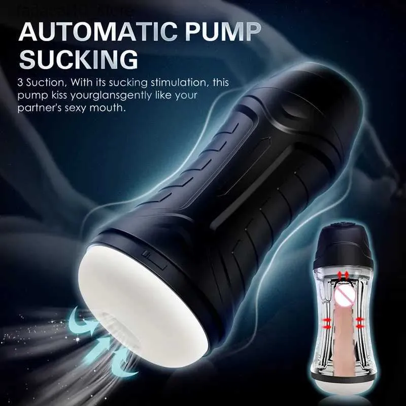 Outros itens de beleza para saúde Men's Penis Training Masturbation Cup Adulto Sexual Elétrica Sucking Cup Real Vagina Feeling Masculino Masturbate Device Q240117