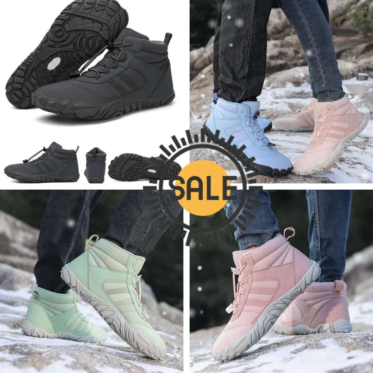 Top quality Warm Men Winter Boots With Fur & Autumn Outdoor Boots Man Sneakers Trekking Shoes For Unisex Waterproof Snow Boots eur35-48