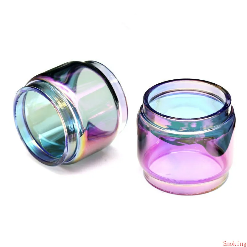 Fat Extended Pyrex Bulb Rainbow Color Replacement Glass Tube for TF12 prince Resa TFV8 big baby Zeus X-baby pen 22 plus Tank