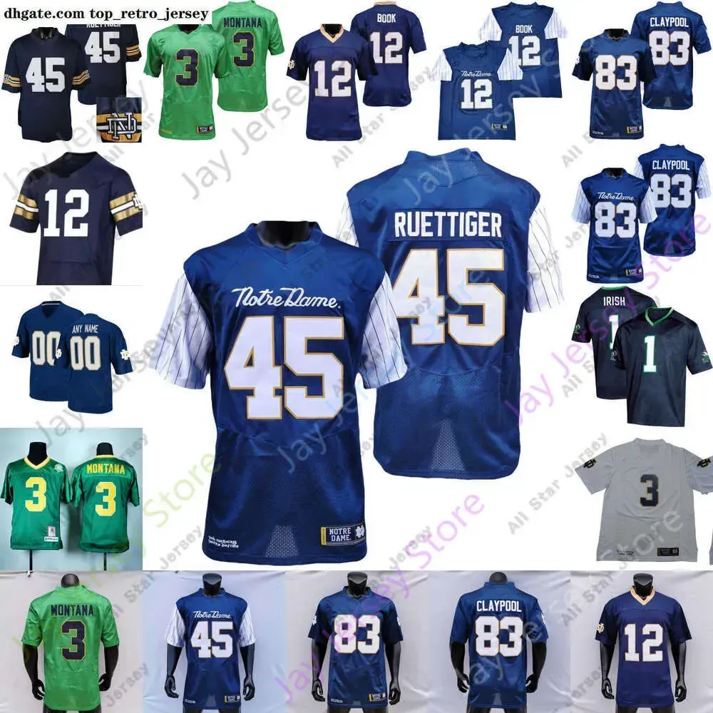 Koszulki piłkarskie Fighting Irish Football Jersey NCAA College Joe Montana Rudy Ruettiger Claypool Kyren Williams Tyree Mayer Jack Coan Austin