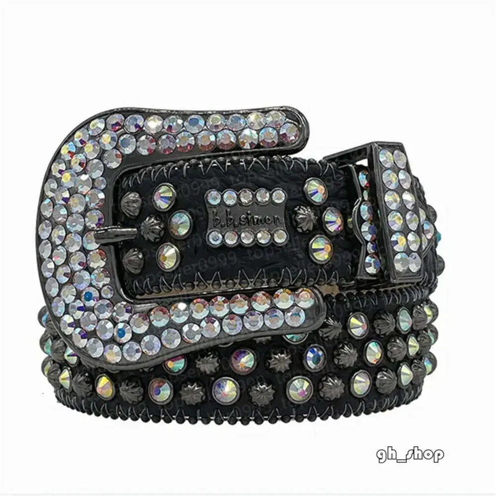 Cintura Bb Simon Designer Cintura da donna da uomo di alta qualità con cinture Bb con strass completi Simon Skull Cinture con fibbia ad ago per regalo Cintura Bb Simon 814