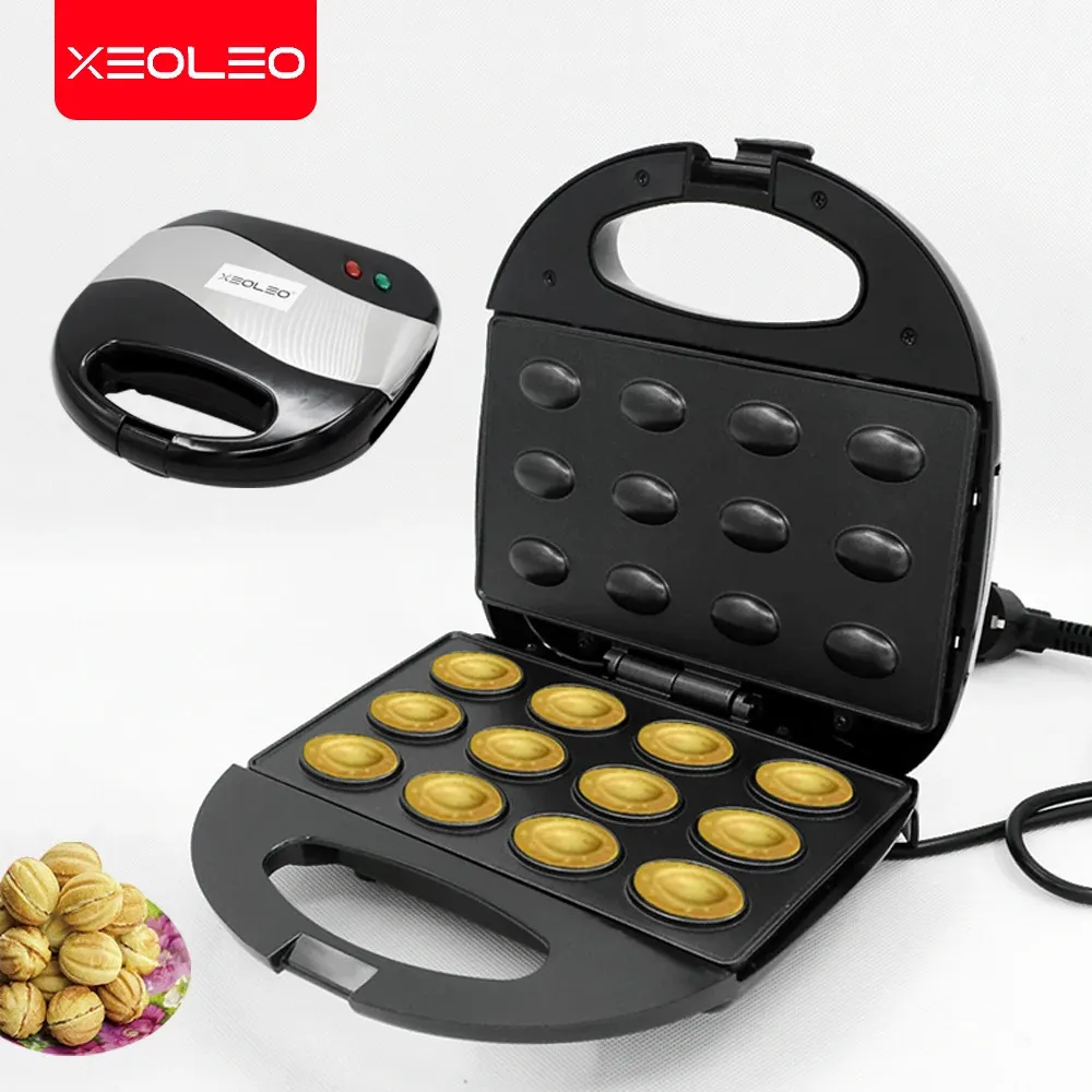 XEOLEO Electric Walnut Pastry Automatic Nut Waffle Bread Maker Sand Donut Mini Baking Breakfast Machine Kitchen Oven Home 240116