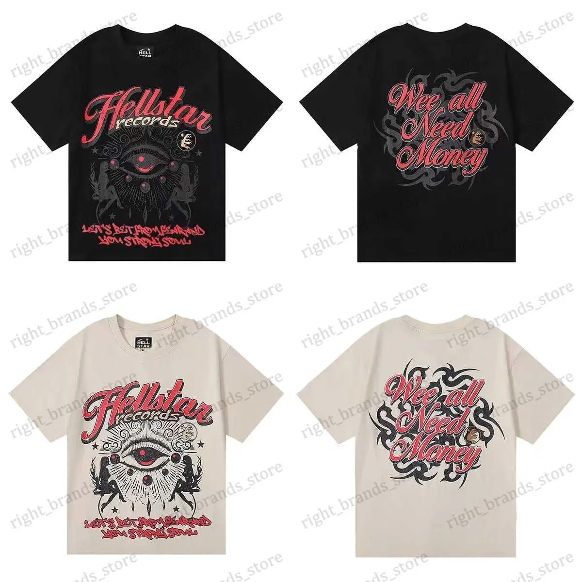Herren T-Shirts Y2K Hellstar Männer Frauen T-Shirts Vintage Wash Design T-Shirt Hip Hop Bedrucktes Muster Trendige Stile T240117
