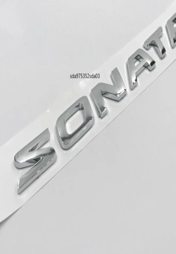 For Hyundai Sonata Letters Logo Sticker Car Rear Trunk 3D Chrome Emblem Badge Sign Decal4015537