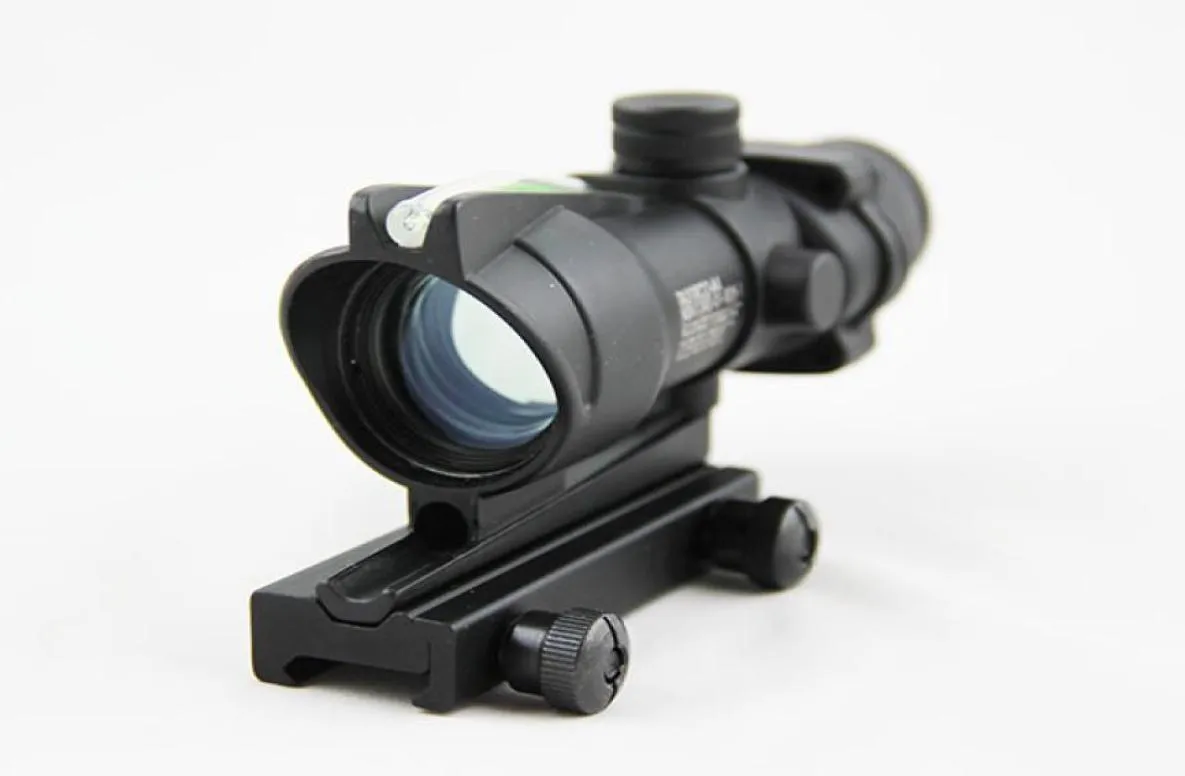 Escopo de ponto verde estilo ACOG 1x32 com fibra verde tático riflescope de fibra real7977344