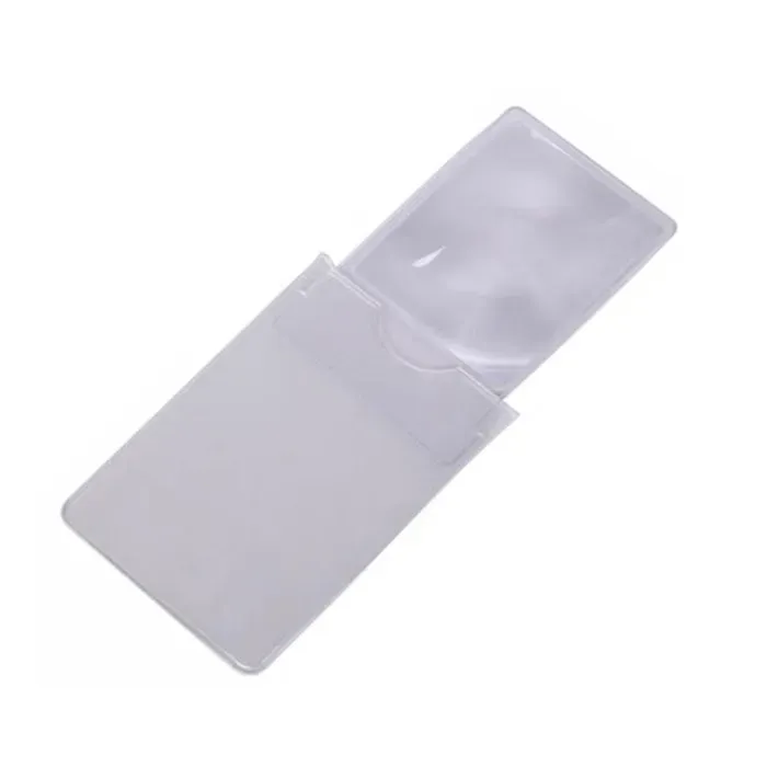 65x90mm Dun PVC Plastic 3X Creditcard Vergrootglas Loep Microscoop Vergrootglas Bladwijzer Transparante Cover Feestcadeau voor kinderen 2103A LL