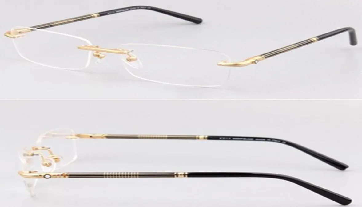 Brand Mens Optical Glasses Frame Man Rimless Eyeglass Frame for Men Gold Silver Myopia Eyeglasses Designer Spectacle Frames Eyewea9852315