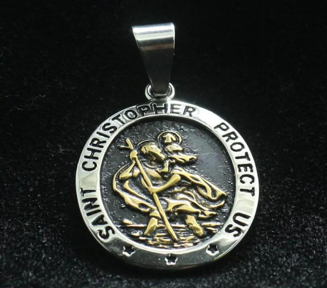 Kolye Kolyeleri Saint Christopher, Christ Child Unisex 316L Paslanmaz Çelik Kaptanı 5547080