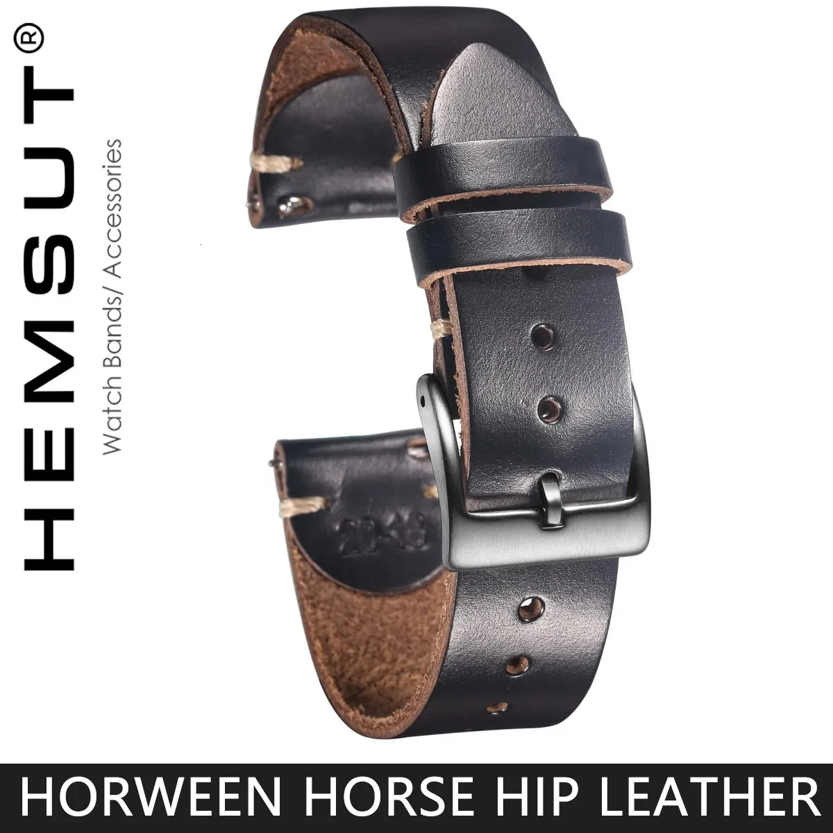 100% Echt Lederen Horlogebanden Met Quick Release Horween Paardenhuid Vintage Polsband Voor Mannen 22mm18mm19mm20mm 240116